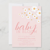Baby in Bloom Pink Daisy Baby shower Kaart (Voorkant)