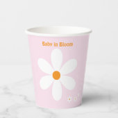 Baby in Bloom Pink Daisy Baby shower Papieren Bekers (Voorkant)