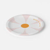 Baby in Bloom Pink Daisy Baby shower Papieren Bordje (Gekanteld)
