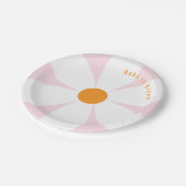 Baby in Bloom Pink Daisy Baby shower Papieren Bordje (Gekanteld)