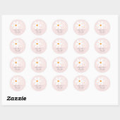 Baby in Bloom Pink Daisy Baby shower Ronde Sticker (Vel)