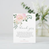 Baby in Bloom Pink Floral Baby shower Dank u Briefkaart (Staand voorkant)
