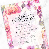 Baby in Bloom Pink Floral Baby shower Kaart