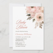 Baby in Bloom Pink Floral Baby shower Kaart (Voorkant)