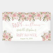 Baby in Bloom Pink Floral Baby shower Spandoek (Horizontaal)