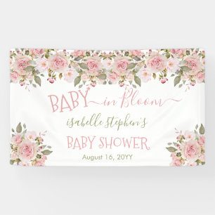 Baby in Bloom Pink Floral Baby shower Spandoek
