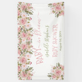 Baby in Bloom Pink Floral Baby shower Spandoek (Verticaal)