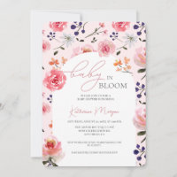 Baby in Bloom Pink Floral Baby shower waterverf