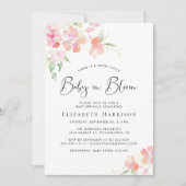 Baby in Bloom Pink Floral Baby Sprinkle Kaart (Voorkant)