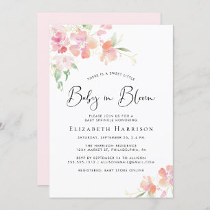 Baby in Bloom Pink Floral Baby Sprinkle Kaart