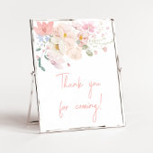 Baby in Bloom Pink Floral Bedankt voor uw komst Poster