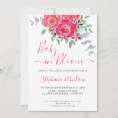 Baby in Bloom Pink Floral Couples Baby shower Kaart (Voorkant)
