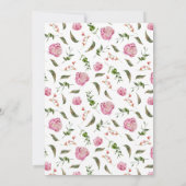 Baby in Bloom Pink Floral Invitation Kaart (Achterkant)