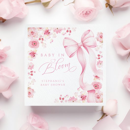 Baby in Bloom Pink Floral Napkins Servet