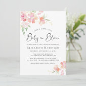 Baby in Bloom Pink Floral Shower Kaart (Staand voorkant)