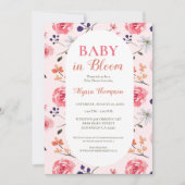 Baby in Bloom Pink Florals Custom Baby shower Kaart (Voorkant)