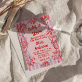 Baby in Bloom Pink Hand Drawn Flowers Baby shower Kaart