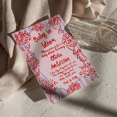 Baby in Bloom Pink Hand Drawn Flowers Baby shower Kaart