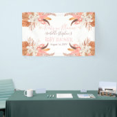 Baby in Bloom Pink Pampas Grass Boho Baby shower Spandoek (Beurs)