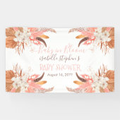 Baby in Bloom Pink Pampas Grass Boho Baby shower Spandoek (Horizontaal)