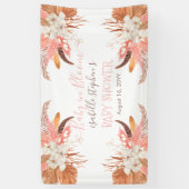 Baby in Bloom Pink Pampas Grass Boho Baby shower Spandoek (Verticaal)