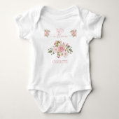 Baby in Bloom Pink Rose Floral Romper (Voorkant)