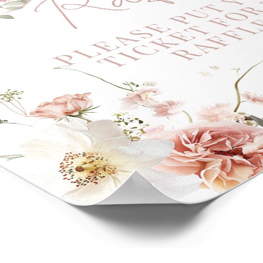 Baby in Bloom Pink Roses Meisje Baby shower Luier Poster (Hoek)