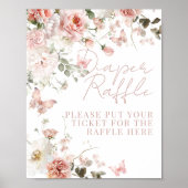 Baby in Bloom Pink Roses Meisje Baby shower Luier Poster (Voorkant)