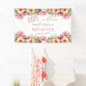 Baby in Bloom Pink Tropical Floral Baby shower = Spandoek (Insitu)