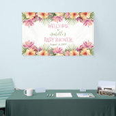 Baby in Bloom Pink Tropical Floral Baby shower Spandoek (Beurs)