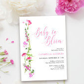 Baby in Bloom Pink Wildflower Baby shower Kaart