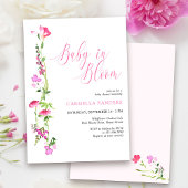 Baby in Bloom Pink Wildflower Baby shower Kaart