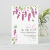 Baby in Bloom Pink Wildflower Baby shower Kaart (Staand voorkant)