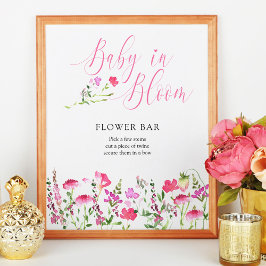 Baby in Bloom Pink Wildflower  Poster