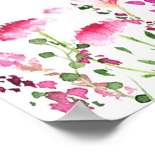 Baby in Bloom Pink Wildflower  Poster (Hoek)