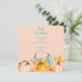 baby in bloom pompoenen baby shower uitnodiging (Staand voorkant)