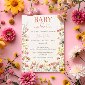 Baby in Bloom Pressed Wildflower Girl Baby shower Kaart