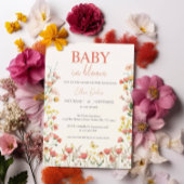Baby in Bloom Pressed Wildflower Girl Baby shower Kaart