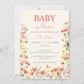 Baby in Bloom Pressed Wildflower Girl Baby shower Kaart (Voorkant)