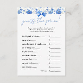 Baby in Bloom Raad de Prijs Spel Baby Shower Informatiekaartje