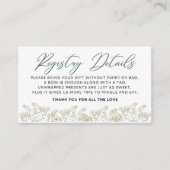 Baby in Bloom - Registratiegegevens - Groen Informatiekaartje (Voorkant)