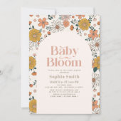 Baby in Bloom Retro Bloemenboog Roze Baby shower Kaart (Voorkant)