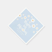 Baby in Bloom! Retro Daisy blauw boho Baby shower Servet (Hoek)