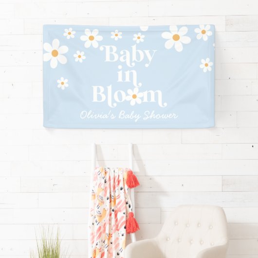 Baby in Bloom! Retro Daisy boho-baby shower Spandoek (Insitu)