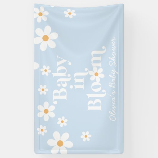 Baby in Bloom! Retro Daisy boho-baby shower Spandoek (Verticaal)
