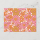 Baby in Bloom Retro Groovy Roze | Boho Informatiekaartje (Achterkant)