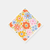 Baby in Bloom Retro Groovy Wildflowers Baby shower Servet (Hoek)