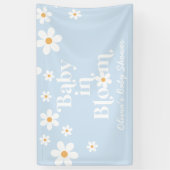 Baby in Bloom! Retro madeliefje boho baby shower Spandoek (Verticaal)