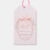 Baby in bloom retro preppy bow baby shower favor cadeaulabel (Voorkant)