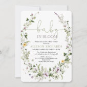 Baby in Bloom romantisch baby shower van wilde blo Kaart (Voorkant)